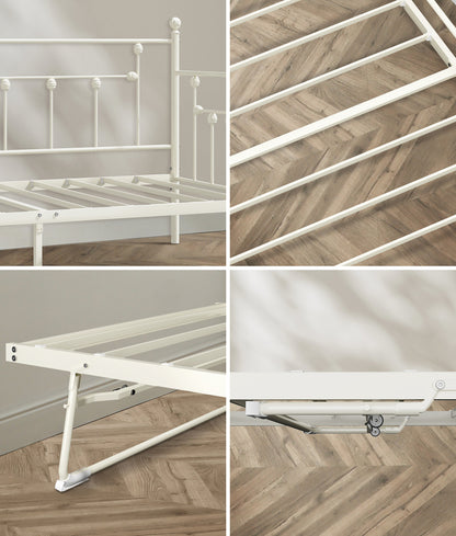 Trundle Bed Frame Single Size Metal 2x Single Beds