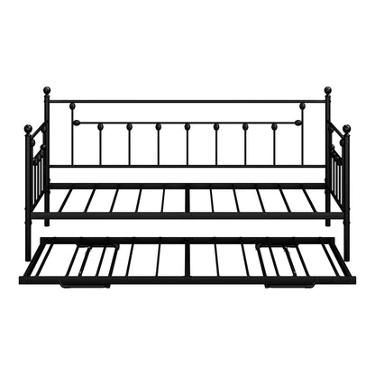 Metal Trundle Bed Frame Single 197x97x95cm