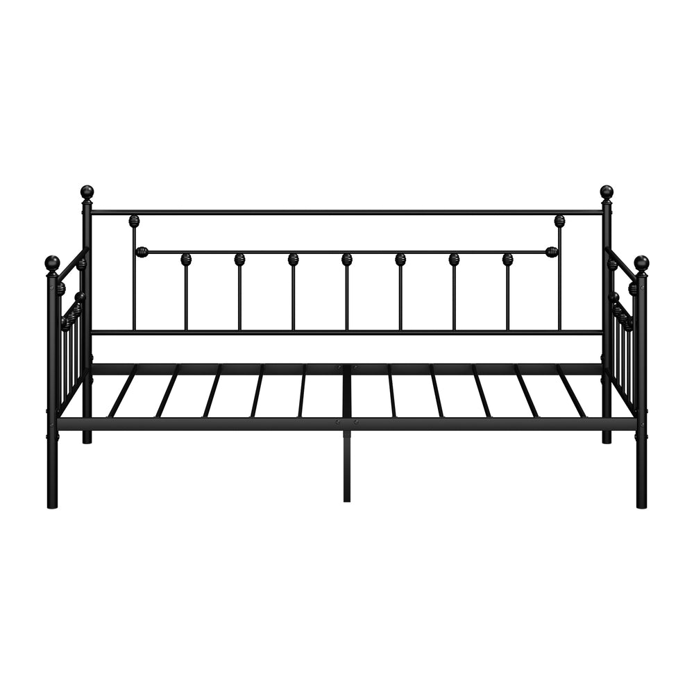 Metal Daybed Frame Single Size Steel Slat Sofa Bed