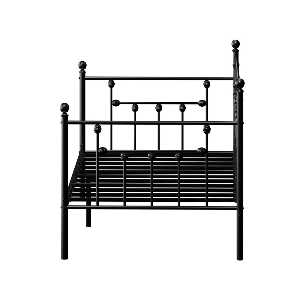 Metal Daybed Frame Single Size Steel Slat Sofa Bed