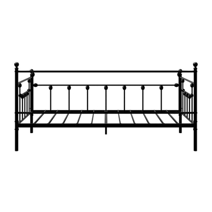 Metal Daybed Frame Single Size Steel Slat Sofa Bed