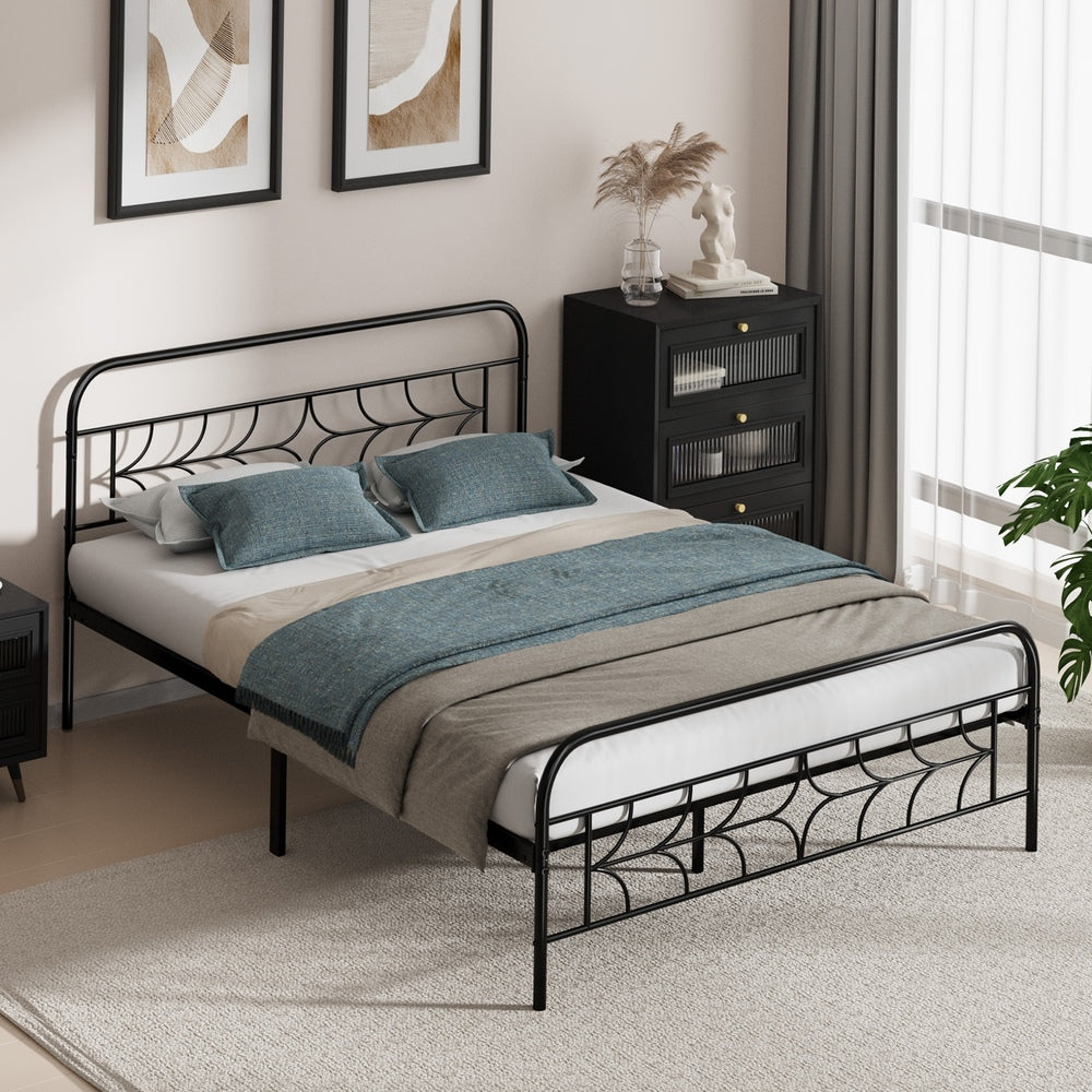 Metal Queen Bed Frame Vintage 209.5x154x97cm
