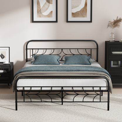 Metal Queen Bed Frame Vintage 209.5x154x97cm