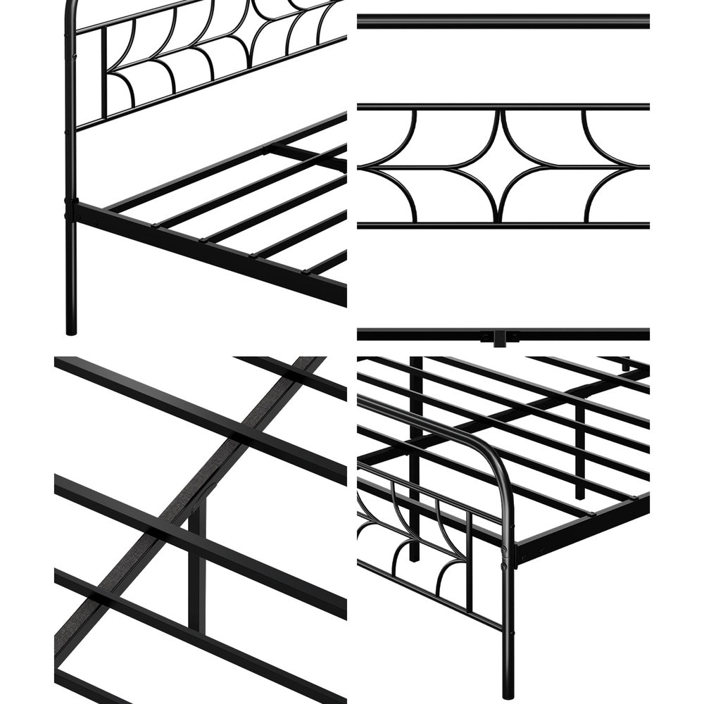 Metal Queen Bed Frame Vintage 209.5x154x97cm