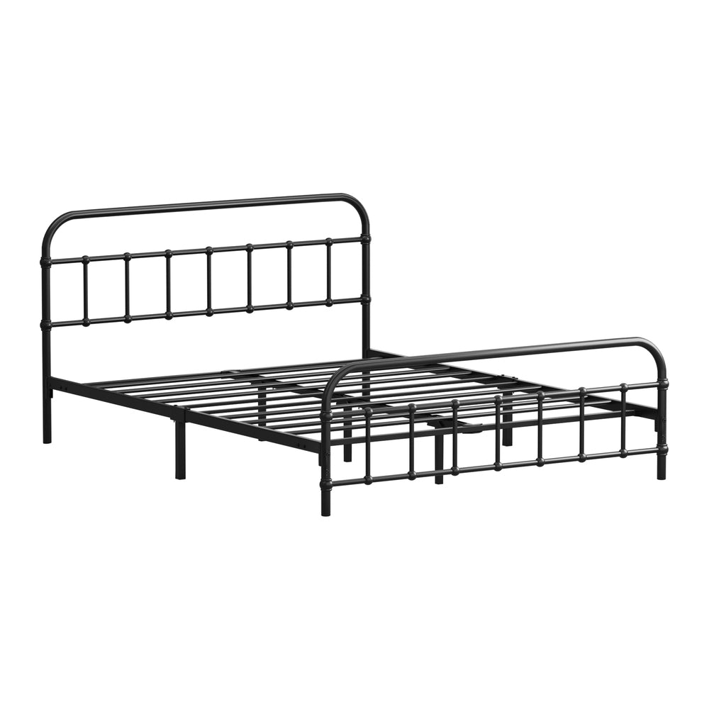 Double Metal Bed Frame Vintage Black 300kg | HomeAndLiving
