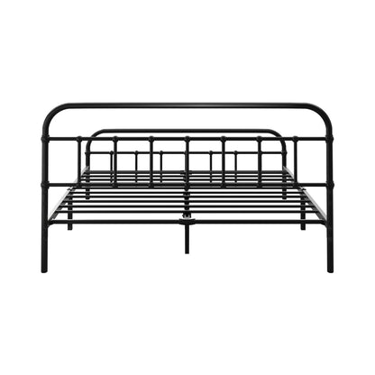 Double Metal Bed Frame Vintage Black 300kg | HomeAndLiving