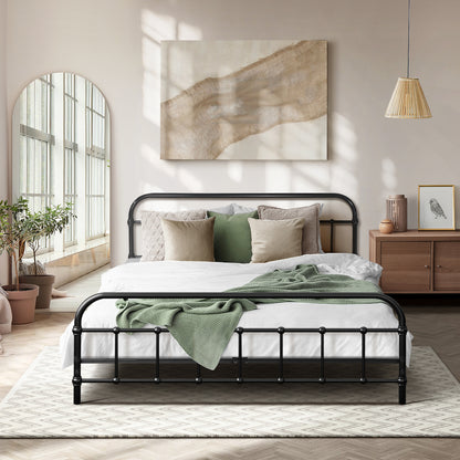 Double Metal Bed Frame Vintage Black 300kg | HomeAndLiving