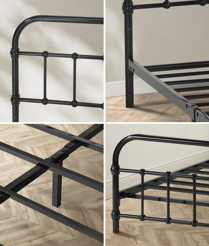 Double Metal Bed Frame Vintage Black 300kg | HomeAndLiving