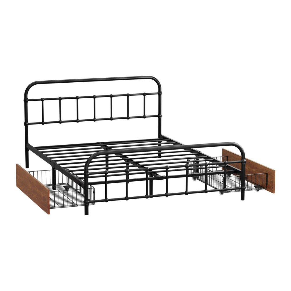 Metal Bed Frame Double Size 194x139x83cm