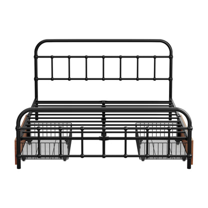Metal Bed Frame Double Size 194x139x83cm