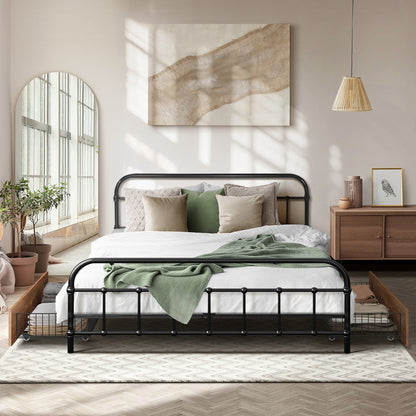 Metal Bed Frame Double Size 194x139x83cm