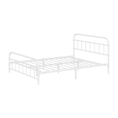 Bed Frame Metal Bed Base Double Size Bed Platform White