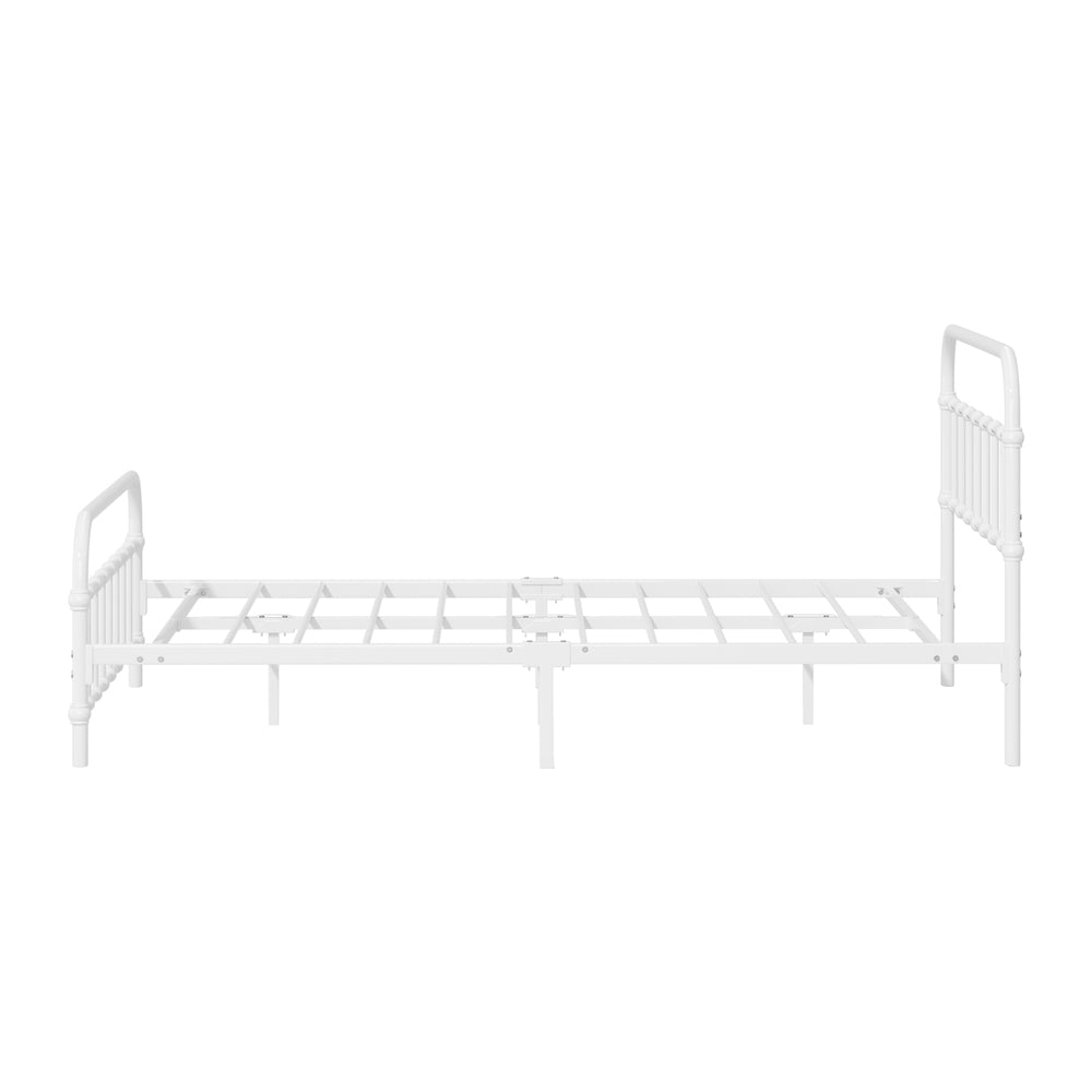 Bed Frame Metal Bed Base Double Size Bed Platform White