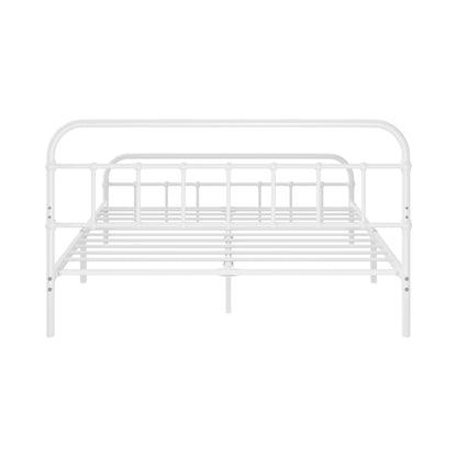 Bed Frame Metal Bed Base Double Size Bed Platform White