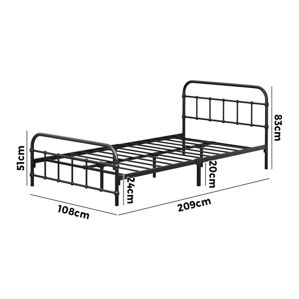 King Single Metal Bed Frame Black | HomeAndLiving