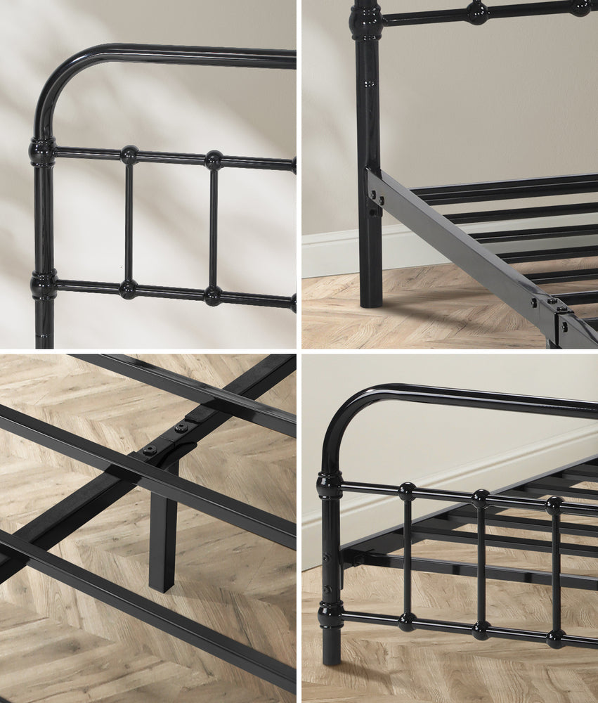 King Single Metal Bed Frame Black | HomeAndLiving