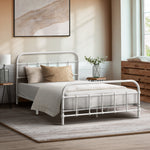 King Single Metal Bed Frame White Platform | HomeAndLiving
