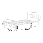 King Single Metal Bed Frame White Platform | HomeAndLiving