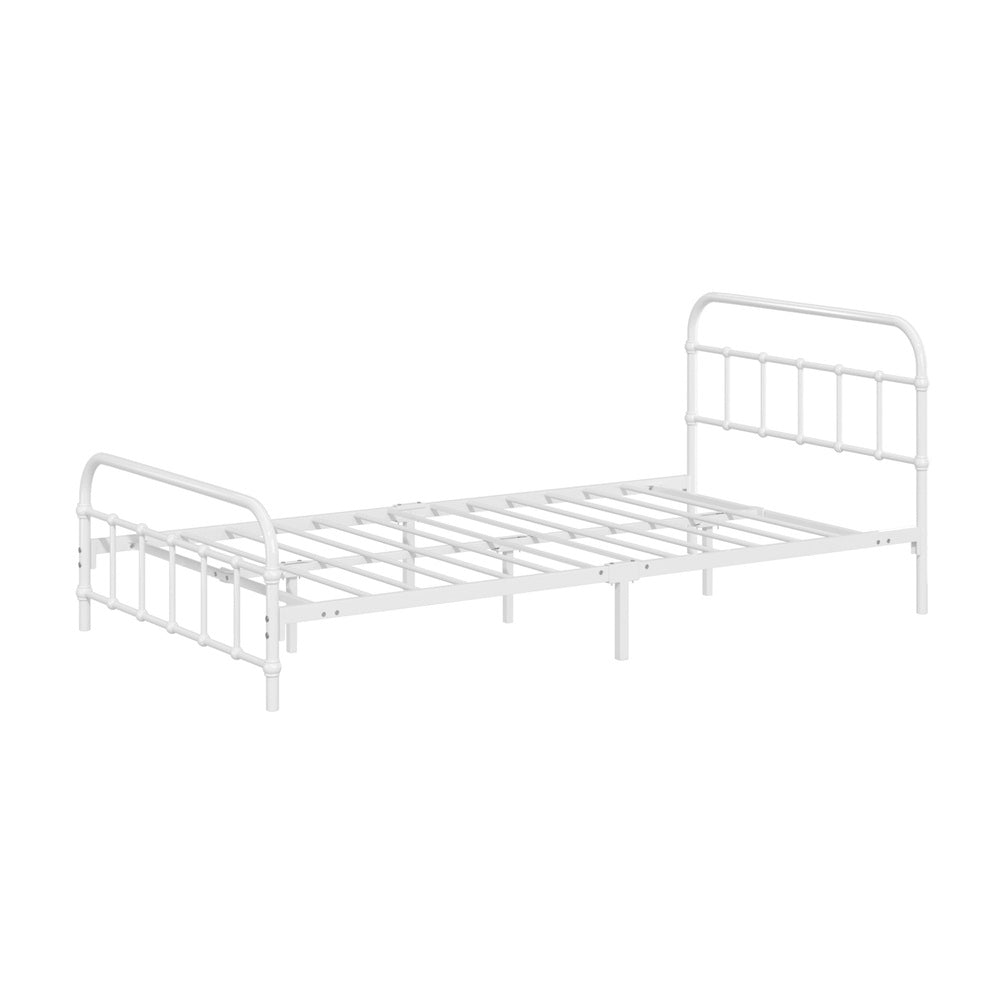 King Single Metal Bed Frame White Platform | HomeAndLiving