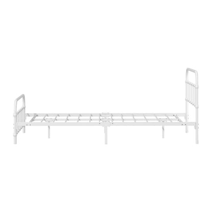 King Single Metal Bed Frame White Platform | HomeAndLiving