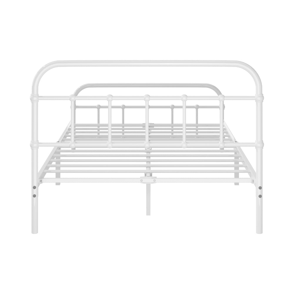 King Single Metal Bed Frame White Platform | HomeAndLiving