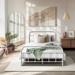 King Single Metal Bed Frame White Platform | HomeAndLiving