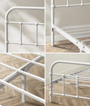 King Single Metal Bed Frame White Platform | HomeAndLiving
