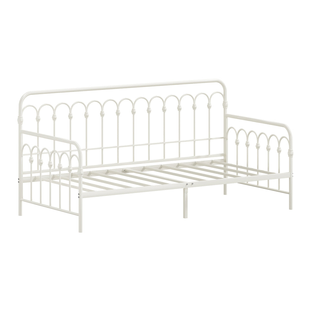 Single Daybed Frame Metal Sofa Bed Steel Slat | HomeAndLivin