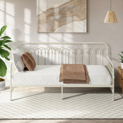 Single Daybed Frame Metal Sofa Bed Steel Slat | HomeAndLivin