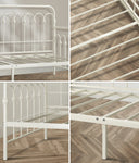 Single Daybed Frame Metal Sofa Bed Steel Slat | HomeAndLivin