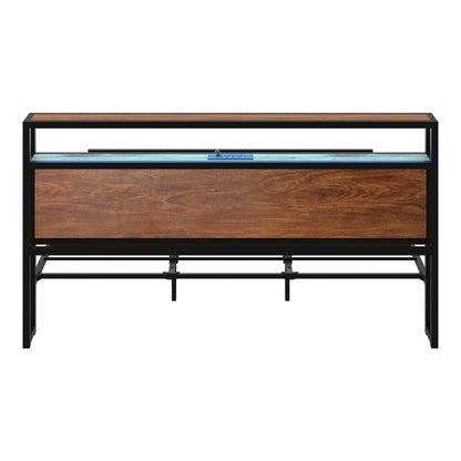 King LED Bed Frame Storage Headboard USB | HomeAndLiving