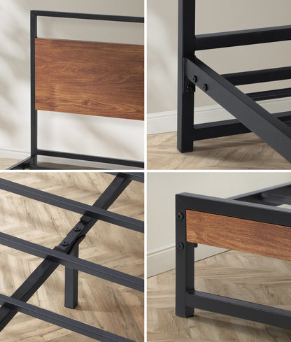 Metal Bed Frame Double Size Beds Base Platform Wood