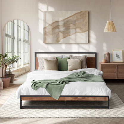 Metal Bed Frame King Size Beds Base Platform Wood