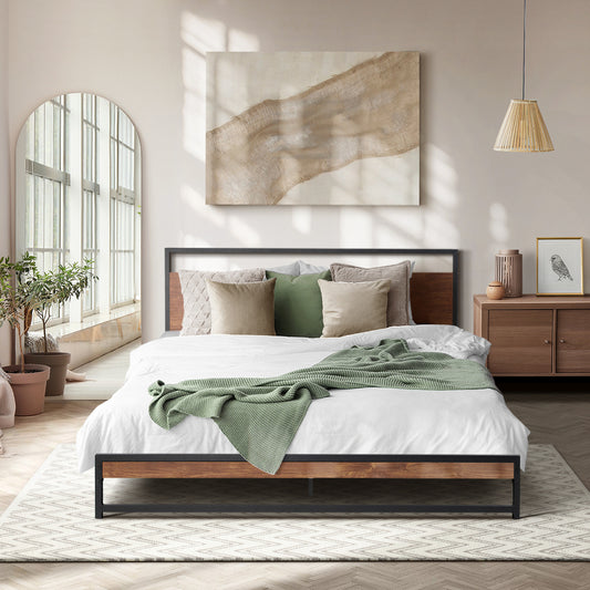 Metal Bed Frame King Size Beds Base Platform Wood