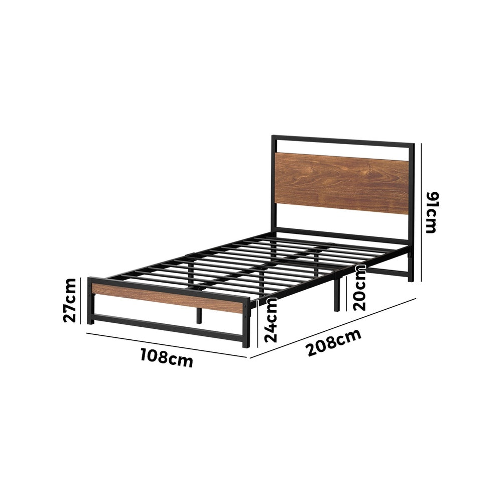 Metal Bed Frame King Single Size Beds Base Platform Wood