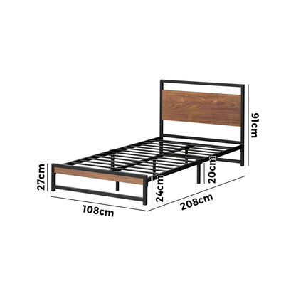 Metal Bed Frame King Single Size Beds Base Platform Wood