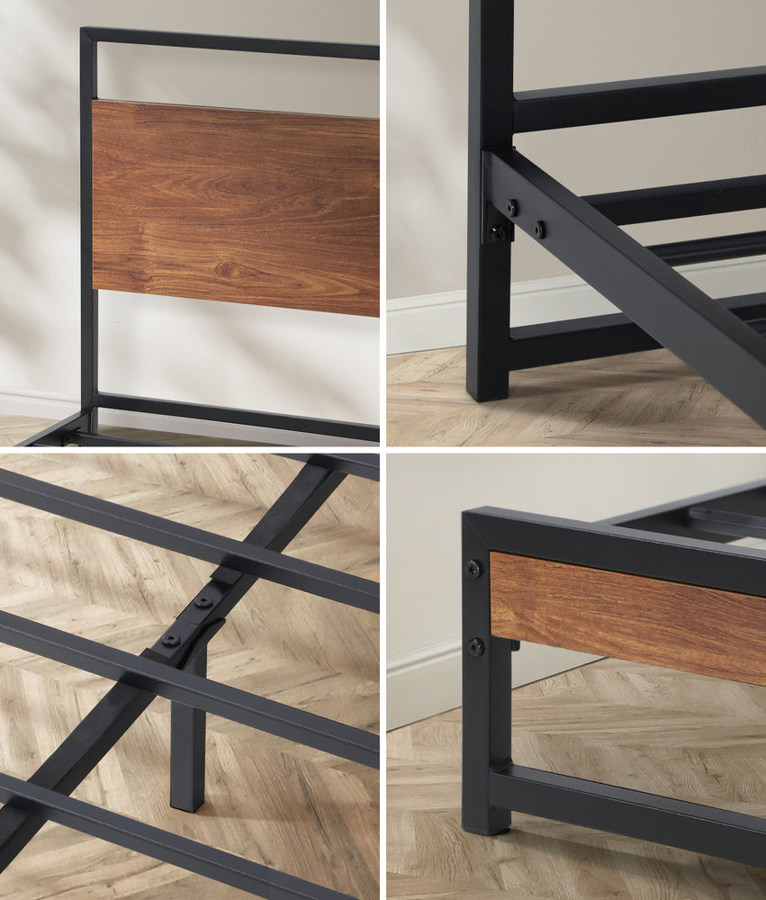 Metal Bed Frame King Single Size Beds Base Platform Wood