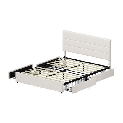 Queen Bed Frame Storage Drawers 212x158x100cm
