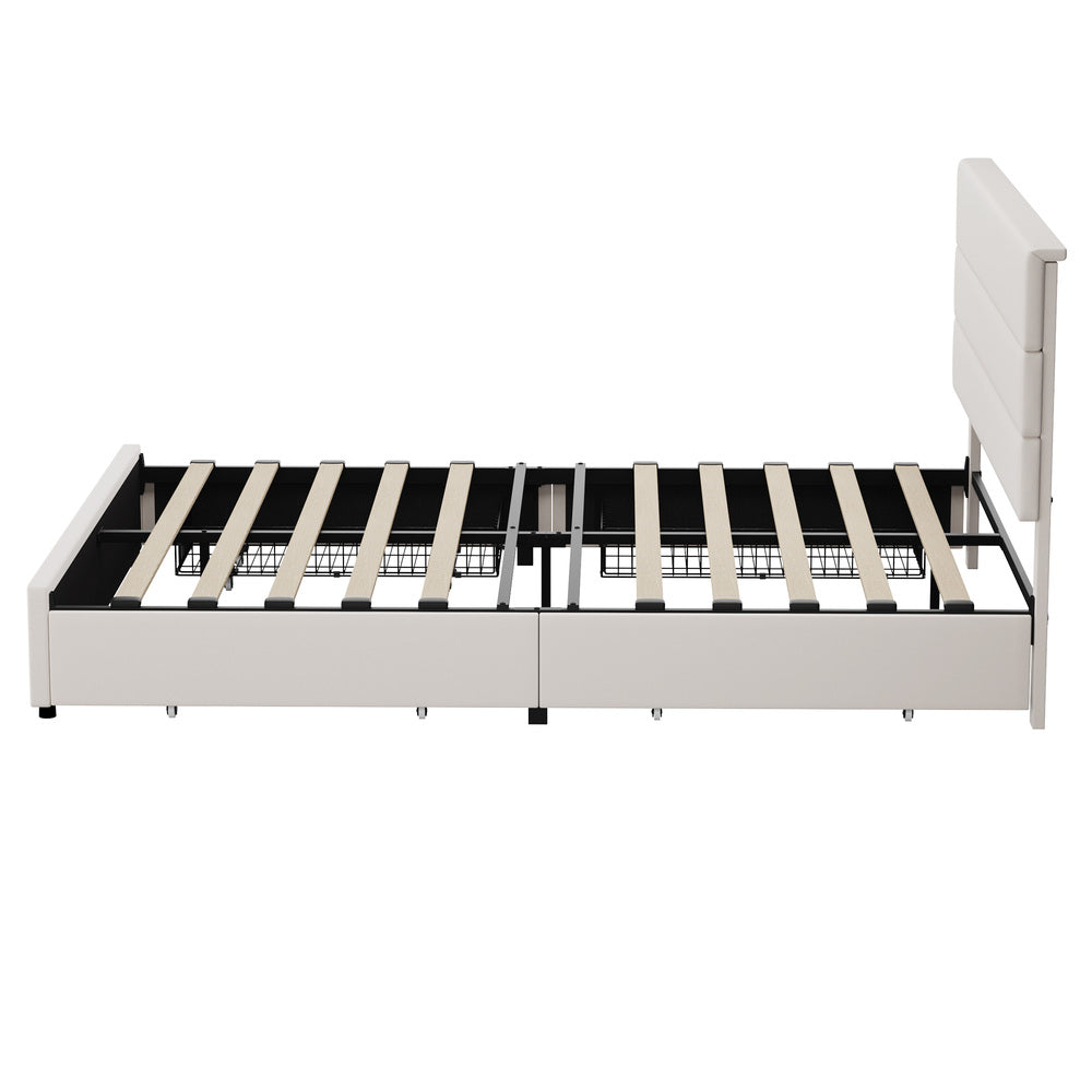 Queen Bed Frame Storage Drawers 212x158x100cm