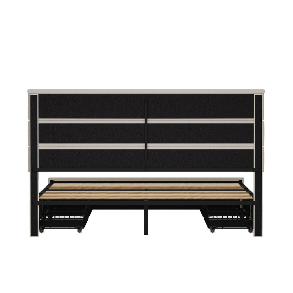 Queen Bed Frame Storage Drawers 212x158x100cm