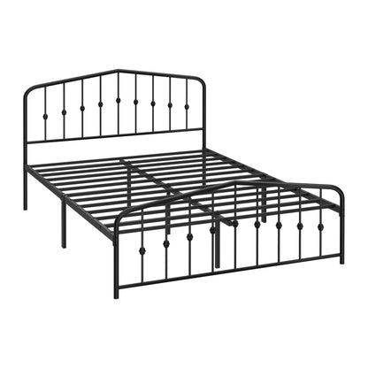 Steel Bed Frame - Black 196.5x138x104.5cm