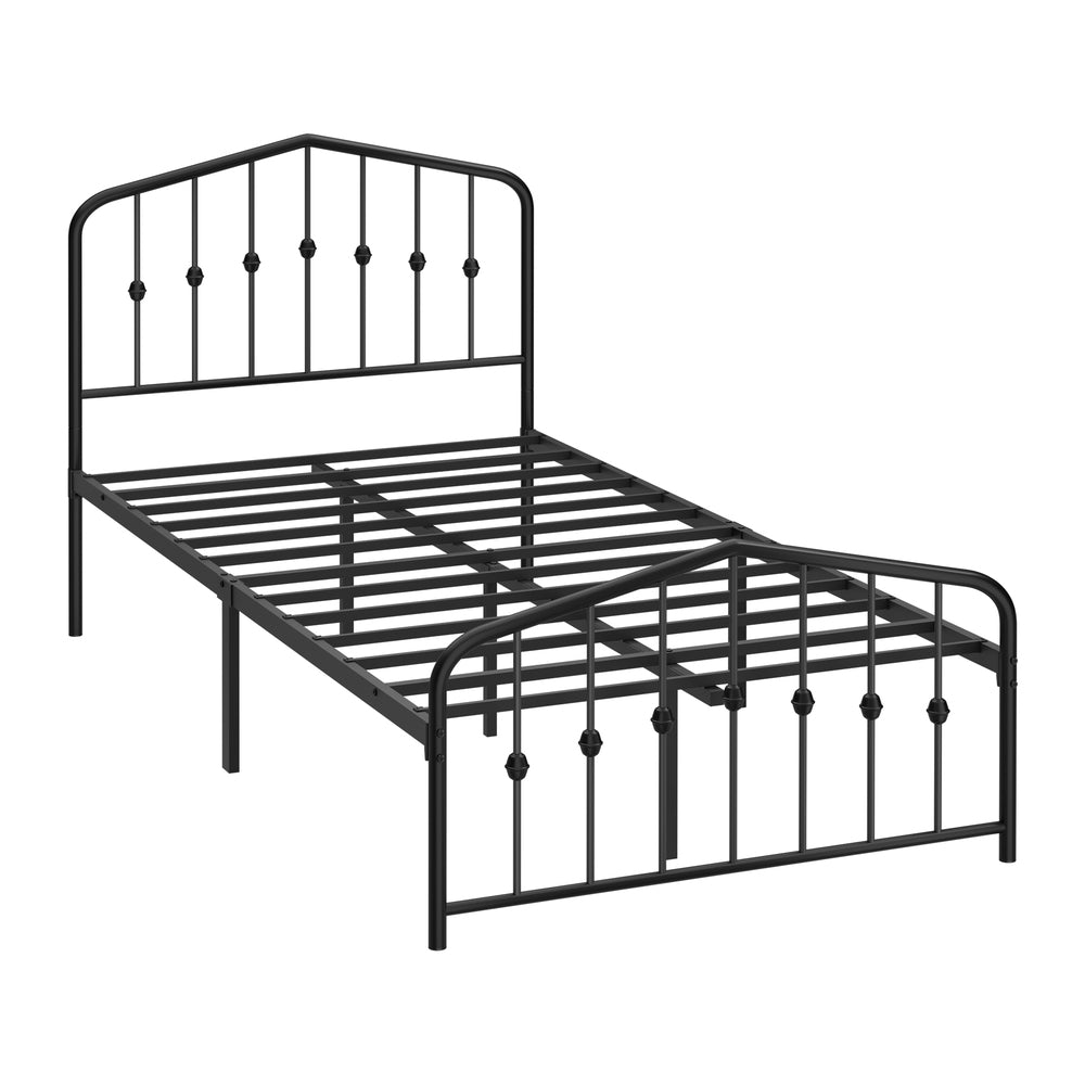 Metal Bed Frame King Single Black 209.5x108x104.5cm