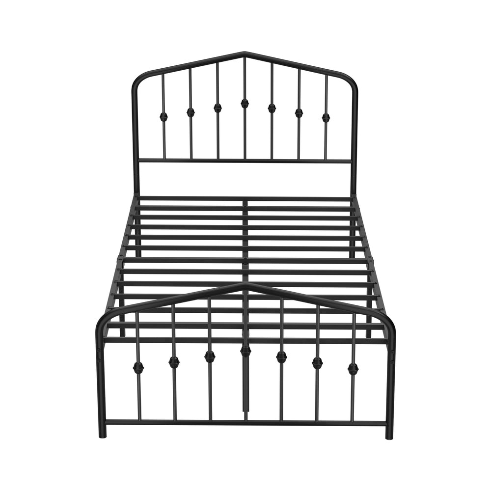Metal Bed Frame King Single Black 209.5x108x104.5cm