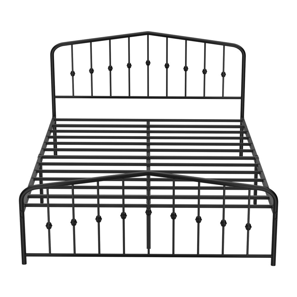 Queen Metal Bed Frame Black 209.5x154x104.5cm
