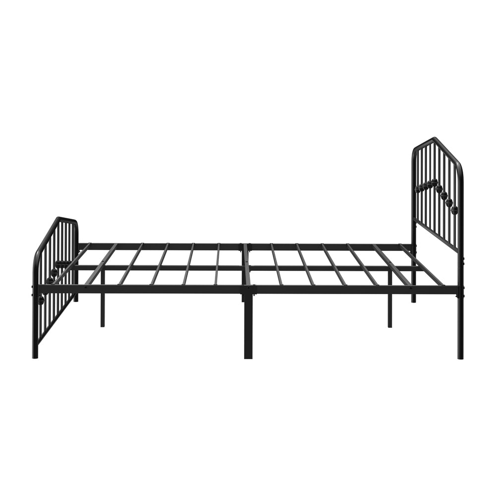 Queen Metal Bed Frame Black 209.5x154x104.5cm