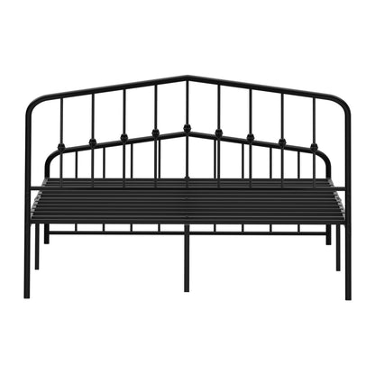 Queen Metal Bed Frame Black 209.5x154x104.5cm