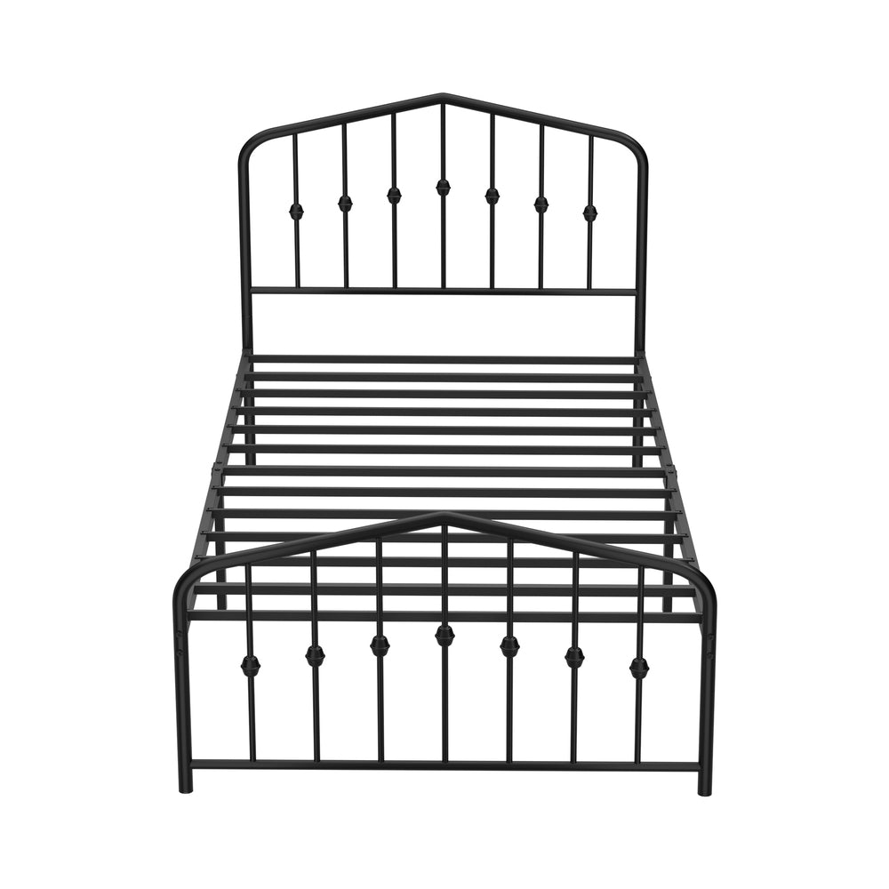 Metal Bed Frame Black 196.5x93x104.5cm