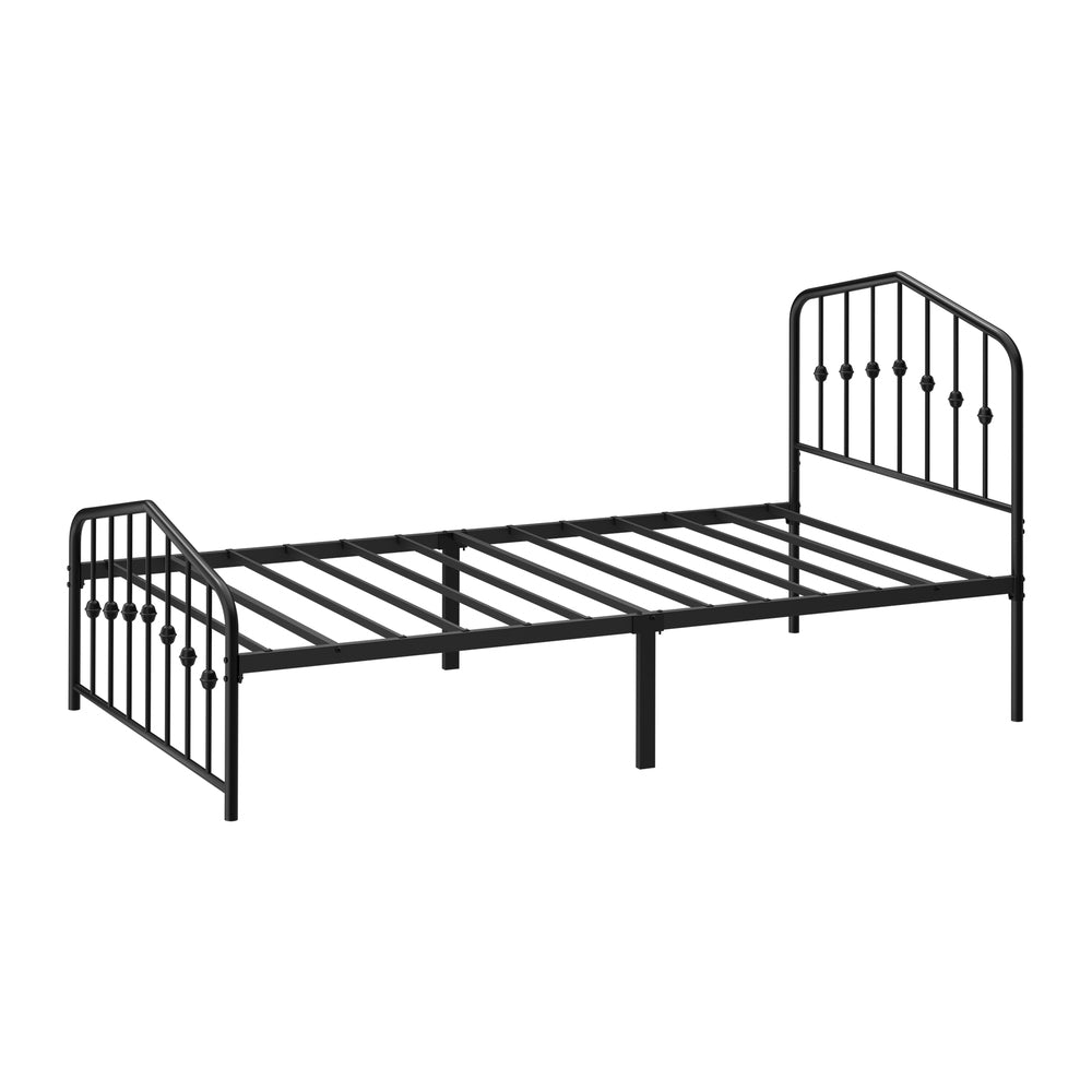 Metal Bed Frame Black 196.5x93x104.5cm