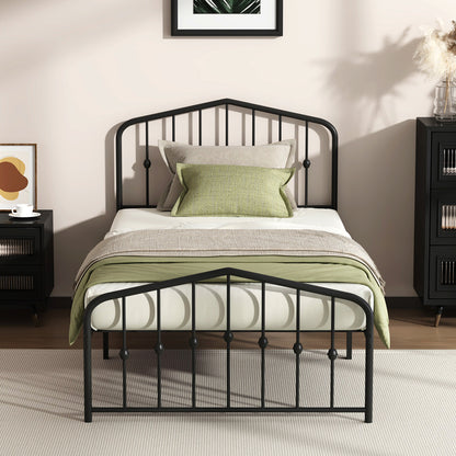Metal Bed Frame Black 196.5x93x104.5cm