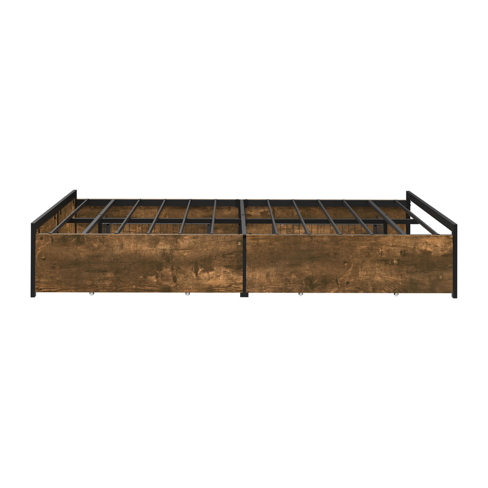 Metal Bed Frame With Storage 194x140x36cm